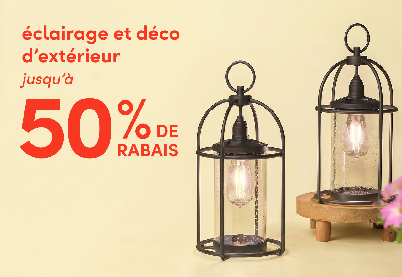 éclairage et déco d'extérieur en solde