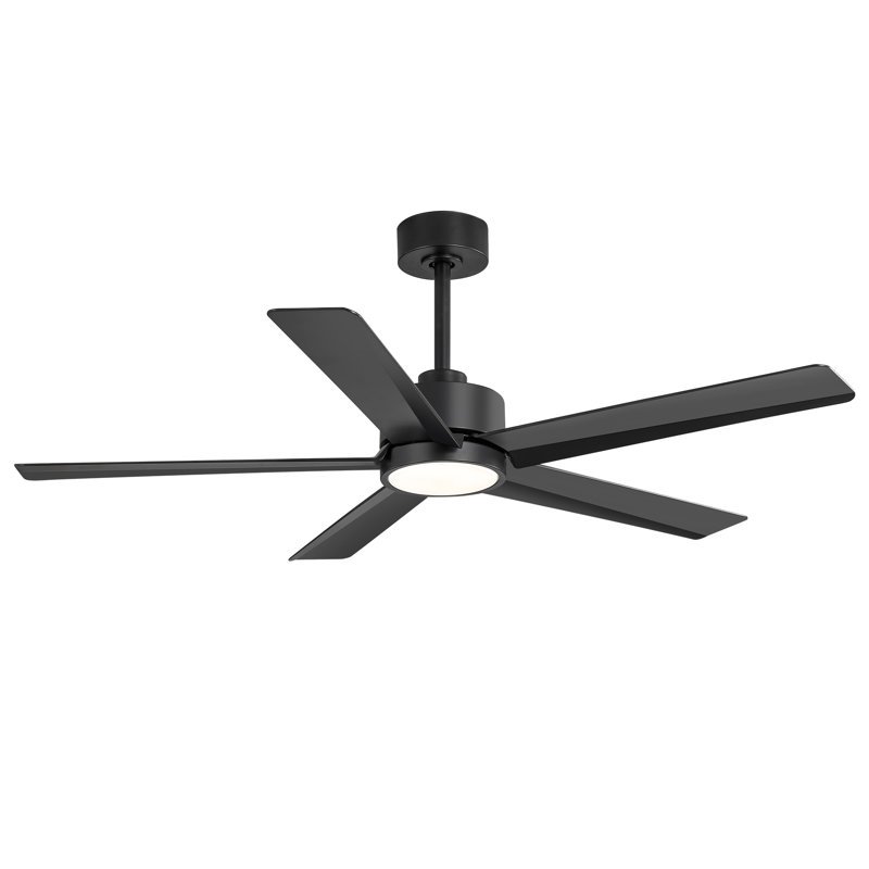Ulker 52'' Black and Gold Ceiling Fan with LED Light and Remote