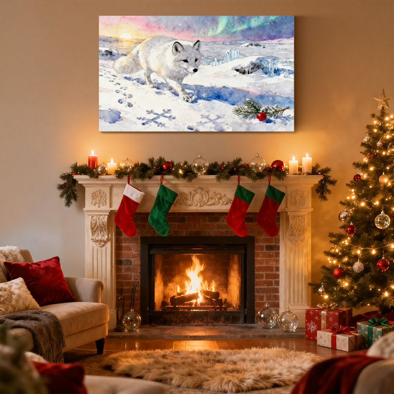 Christmas Christmas Fox, H 12 po x l 18 po