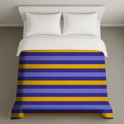 Blue Orange Stripes Duvet Covers