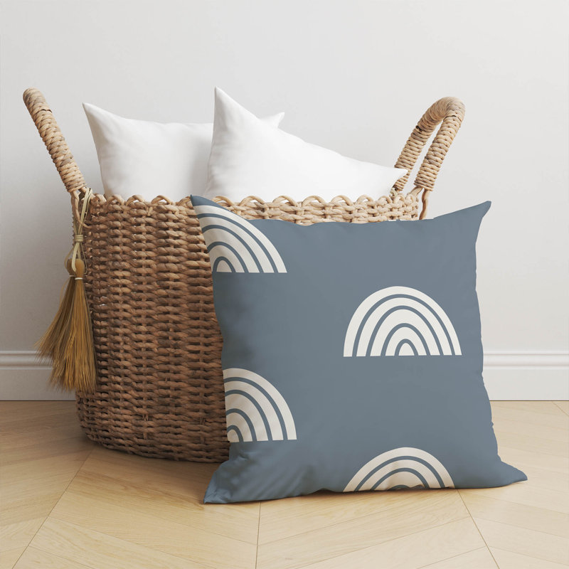 Coussin Plain Bows Match, Bleu ivoire, H 26 po x l 26 po