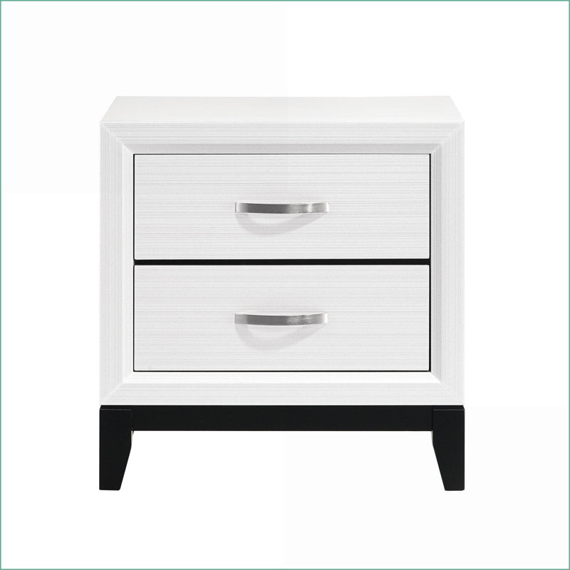 Table de chevet avec 2 tiroirs de rangement Modern Modern - Mobilier de chambre en bois d'ingénierie