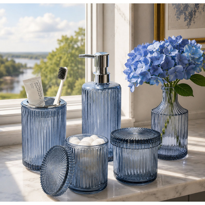 Blue Bathroom Accessories 5 Pcs