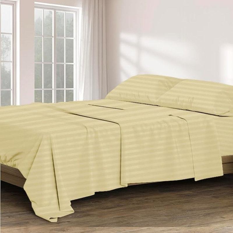 100% Egyptian Cotton Full Size Sheet Set 1000 Thread Count Luxury Ultra Soft Bed Sheets Fits Mattress Upto 18" Inch Deep Pocket, Full Size - Ivory Solid