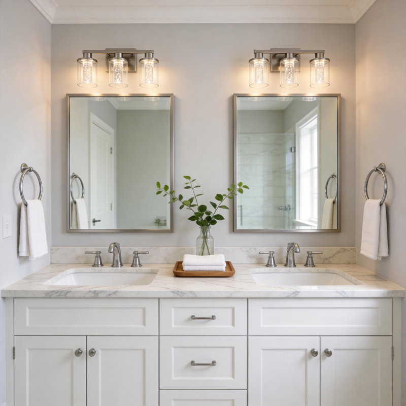 3-Light Dimmable LED Vanity Light With Remote Control