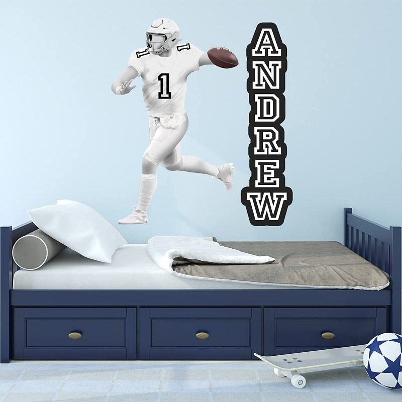 Adhésif décoratif Quarterback, H 22 po x l 18 po, Blanc