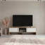 Meuble télé 65 po avec 4 tablettes ouvertes, 2 portes, console multimédia moderne pour le rangement de divertissement dans le salon