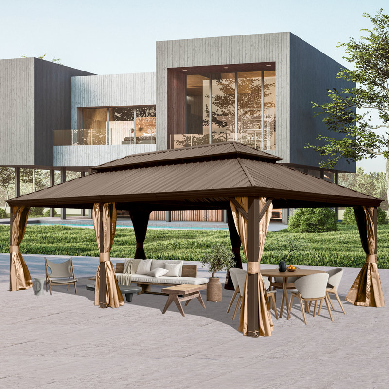 22 pi. L 14 pi. D Pavillon de jardin en aluminium