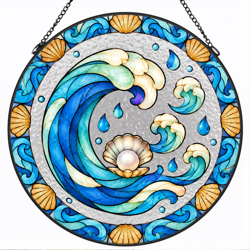 Art mural sur toile Blue Wave, H 7,8 po