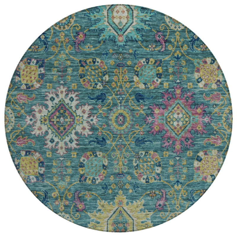 Machine Washable Indoor/Outdoor Jacinto ACN2151 Medallions Rug, Rectangle 1'8" x 2'6"
