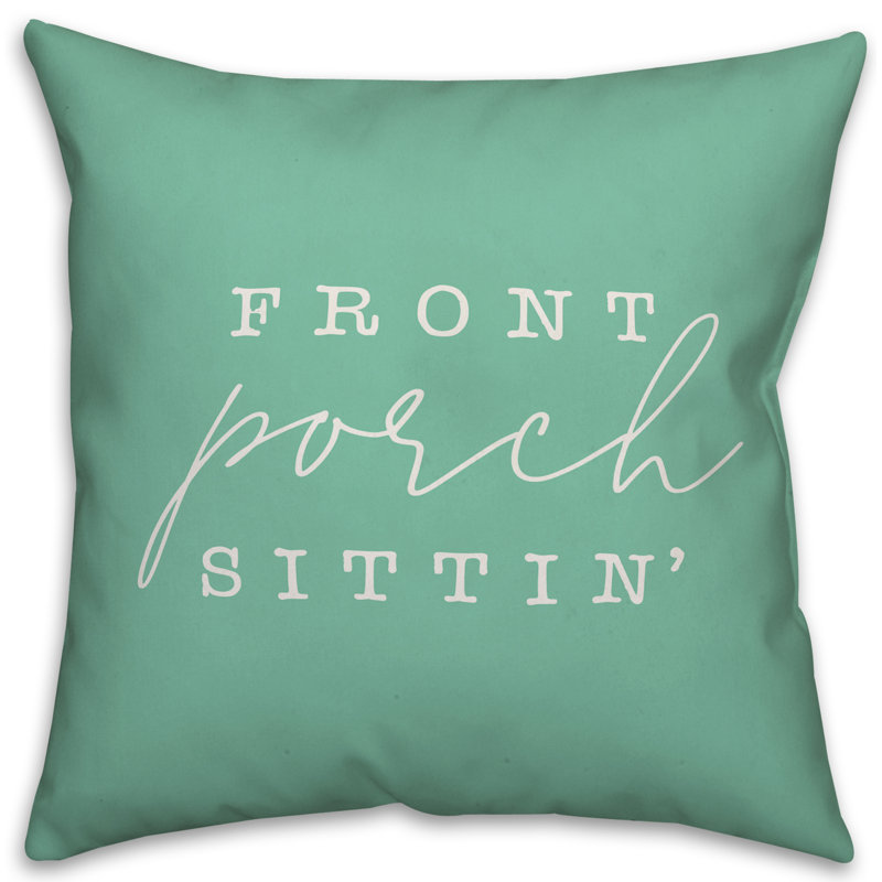  Coussin intérieur / extérieur Front Porch Sittin ', Vert menthe, H 18 po x l 18 po