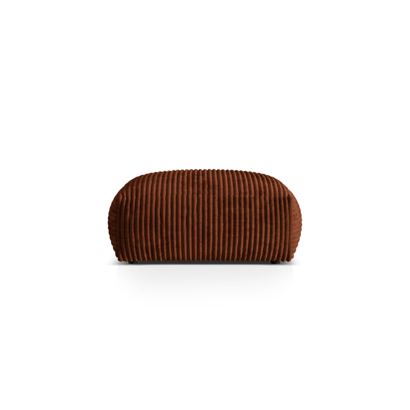 Carlens 106cm Wide Solid Colour Pouffe Ottoman, Brick