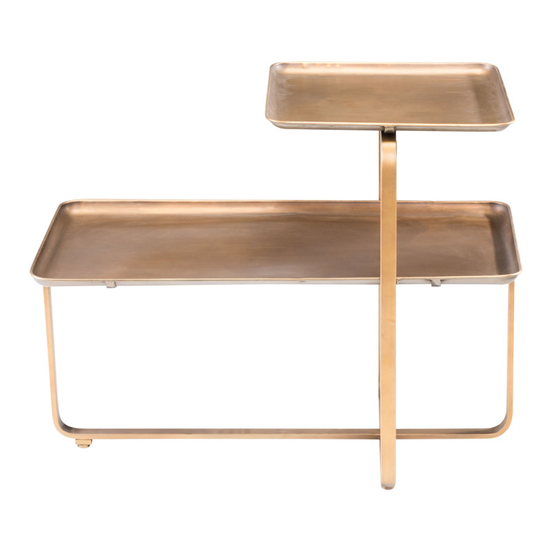 Henry Gold Steel Industrial Rectangular Coffee Table