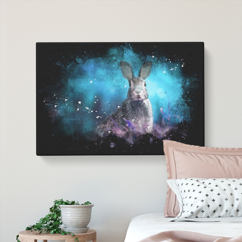 Curious Hare - Wrapped Canvas, 50cm H x 76cm W x 3cm D