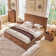 Dantwan Farmhouse Platform Bed Frame With 54"W Tall Geometric Headboard & Large Storage Space