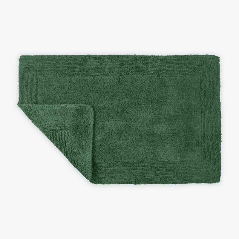 Ruthann Cotton Reversible Bath Mat, Dark Green