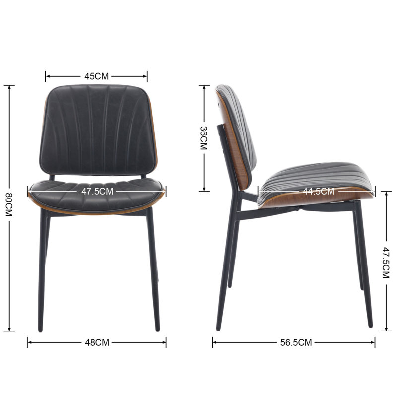 Maelynn 47.5cm H Upholstered Side Chair, Dark Grey
