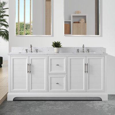  Ensemble de meuble-lavabo autoportant 72 po avec lavabo double 72 po