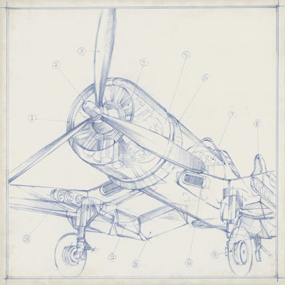Esquisse mécanique d'avion II