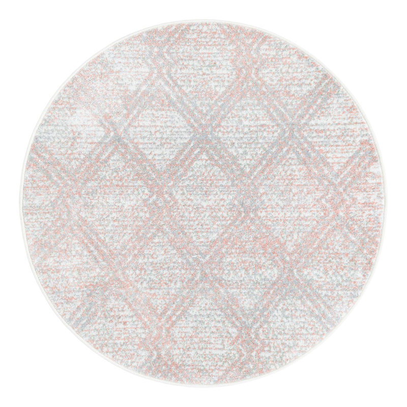 Tapis Langley Street® Modern Trellis Massie, Rond 3 pi 3 po, Bleu clair