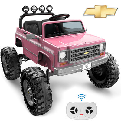 Licensed Chevrolet Cheyenne 24V Ride-On Truck, 2-Seater with Parent Remote,Pink
