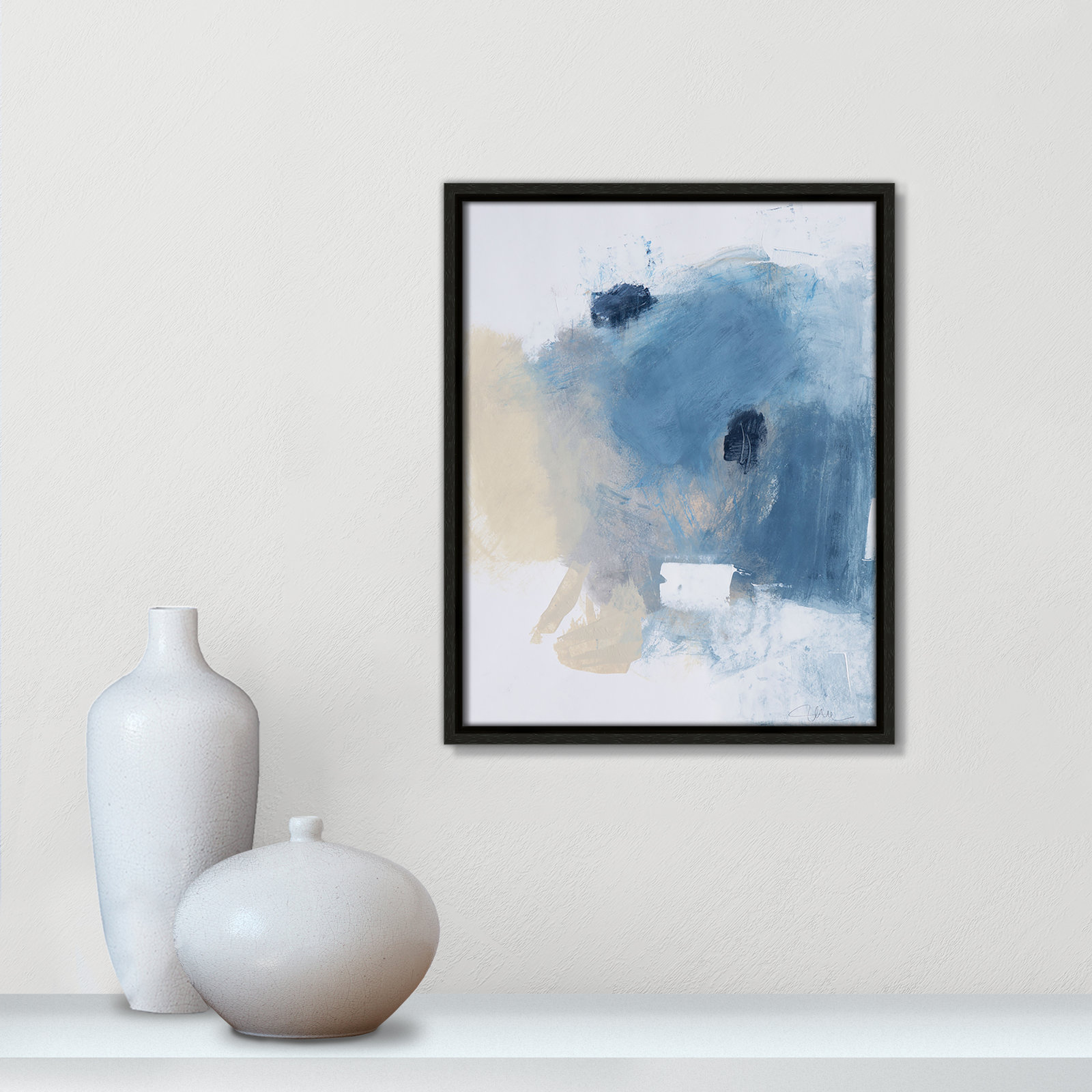 Coastal Carnival Collection "Coastal Carnival I" Print, Espresso Floater Framed Canvas, No Mat, 15.5" H x 12.5" W x 2" D