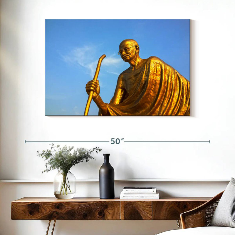 Leisha Golden Gandhi Statue, 26" H x 39" W
