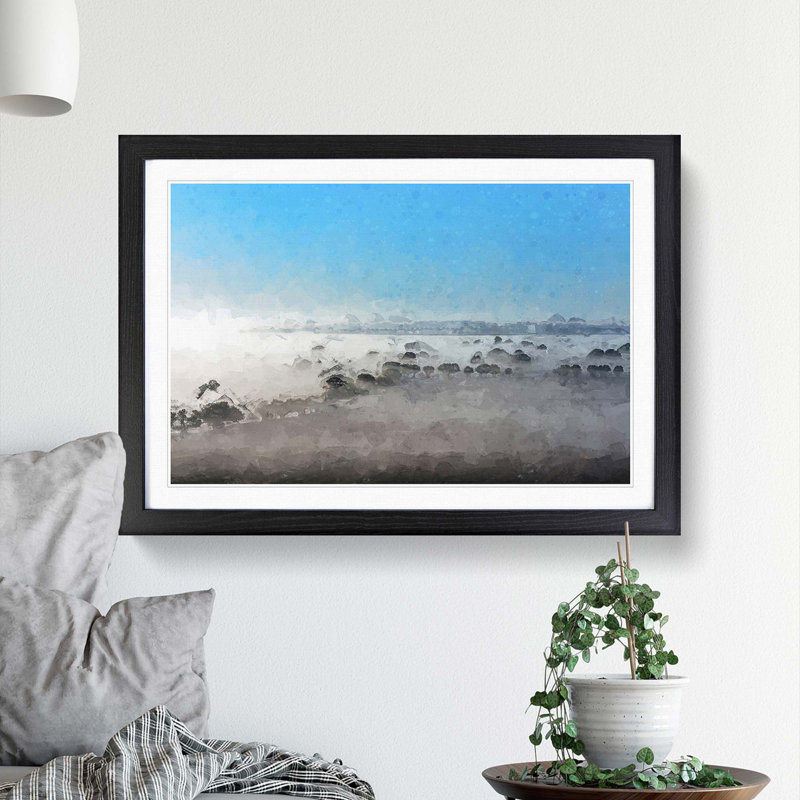 Mist over the Cotswolds - Framed Print, Black Framed, 27cm H x 36cm W x 2cm D
