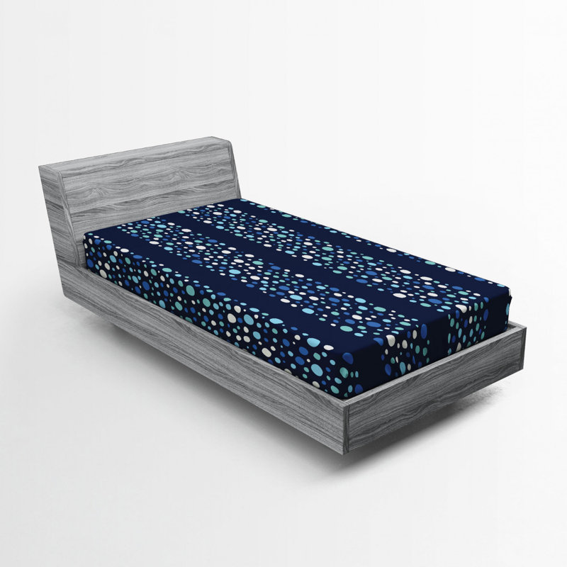 Microfiber Paisley Fitted Sheet, Twin XL Fitted Sheet, Navy Paisley