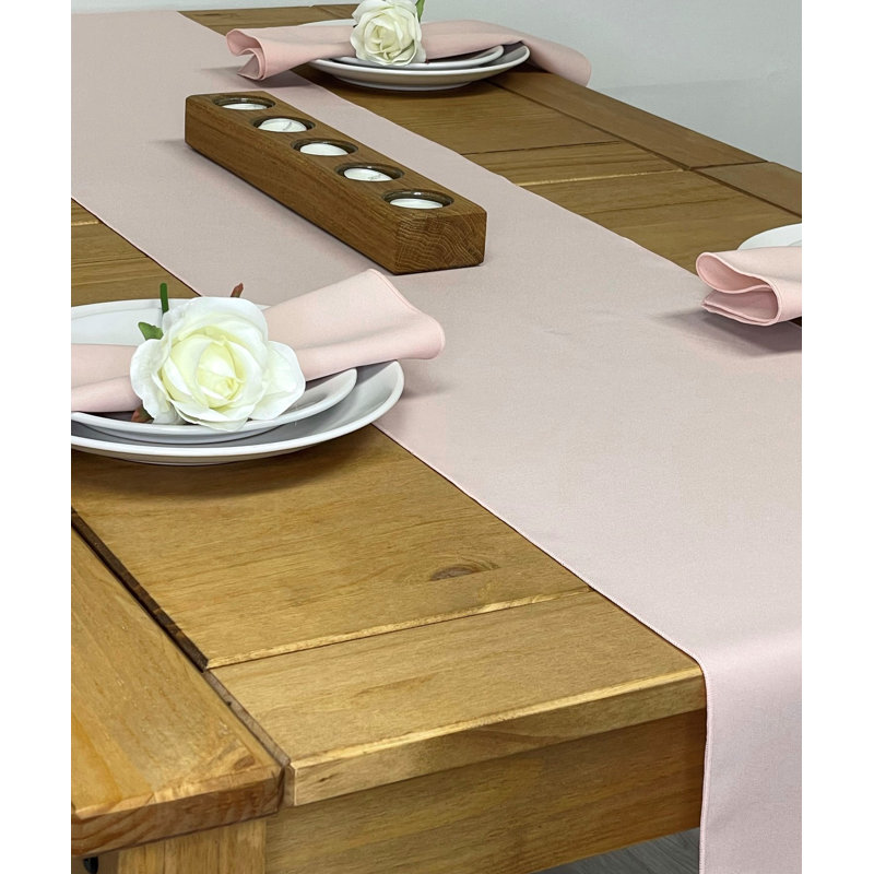 Teal Table Runner 14" x 144" (35cm x 365cm), 35cm W x 274cm L, Blush Pink