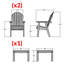 Chaise Adirondack en plastique avec table Anette-631427148