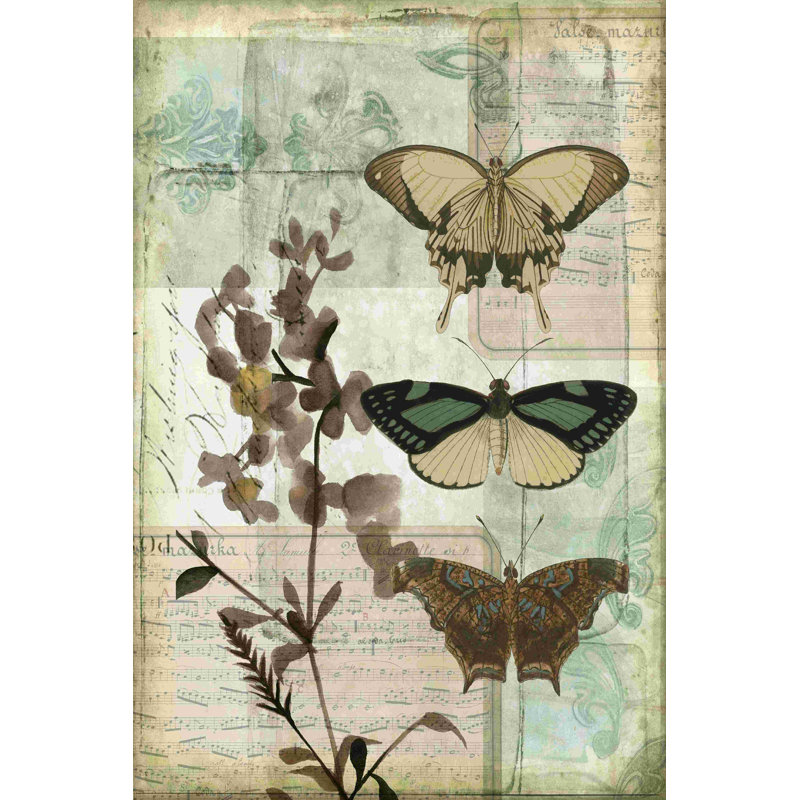 Boîte à musique Butterflies II, H 18 po x l 12 po