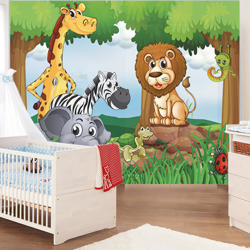 7 Piece Fried Jungle Animals 18.45m x 50cm Semi Gloss Mural