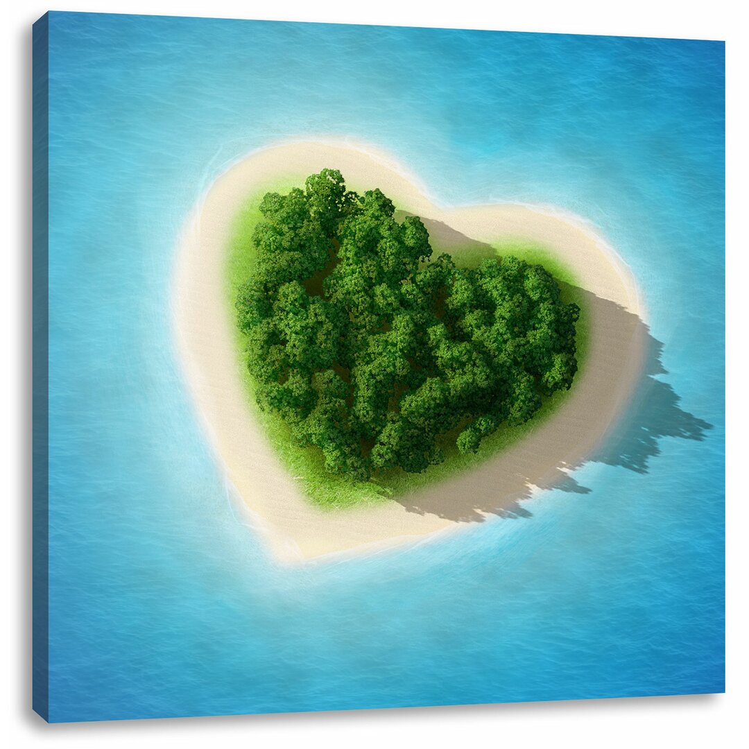 Leinwandbild Herzförmige Insel Love Island