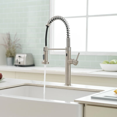 Robinet d'évier de cuisine automatique avec fonction extractible, couleur intelligente, mains