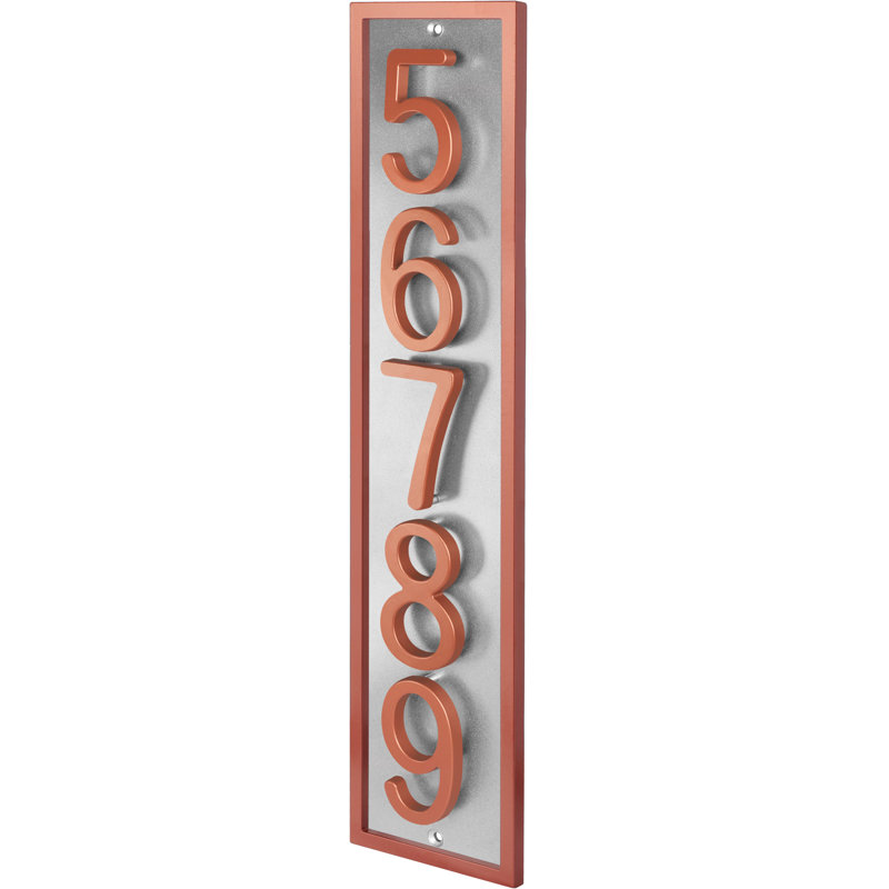 Plaque d'adresse flottante en aluminium Royal Shade, Cuivre, Oui, Argent argent