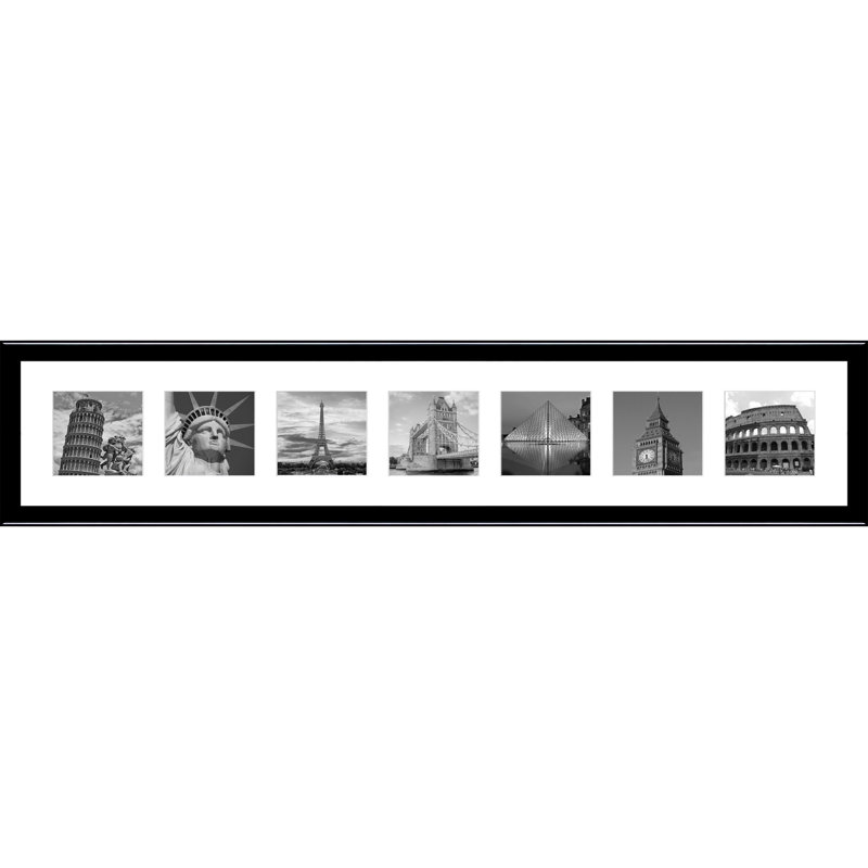 Adejinmi Wood Picture Frame with Mat, Glossy Black