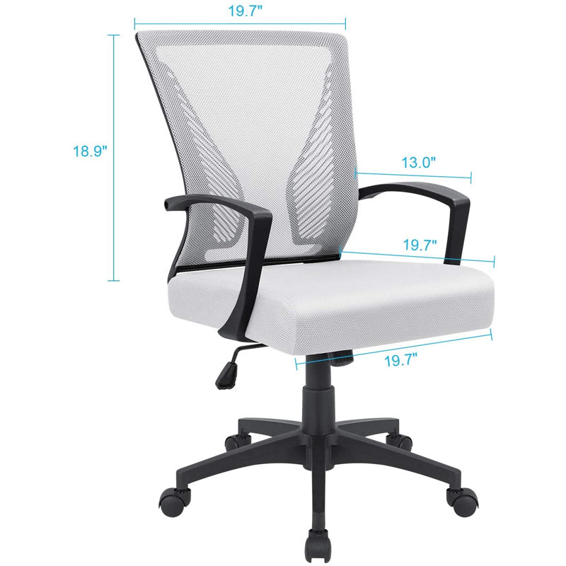Chair Mesh Task Chair, White/Black