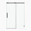 Porte de douche fixe et coulissante 78 po x 76 po, quincaillerie de tube carré, porte de douche en verre transparent, verre trempé de 3/8 po (10 mm), acier inoxydable