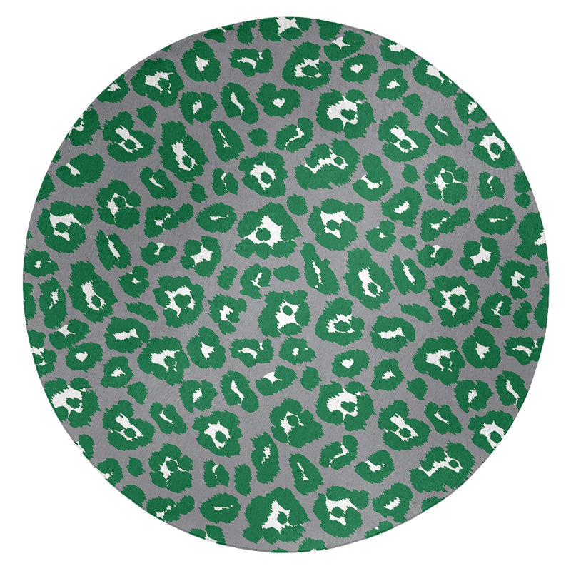 Animal Print Indoor Rug, Round 5'