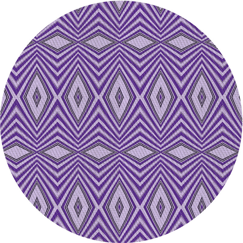Wool Geometric Indoor Rug, Round 3'