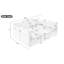 Canapé modulaire 85,4 po Canapé modulaire en U Canapé-lit Canapé-lit en L avec repose-pieds mobile et deux ports USB pour le salon-1584744526