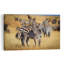 Nuzzling Zebras In Savanna Playful Contemporary Zebra Nature Wildlife Wall Art Print by Jeffrey C. Sink - 1 Piece Wrapped Canvas Wall Art-1739092473