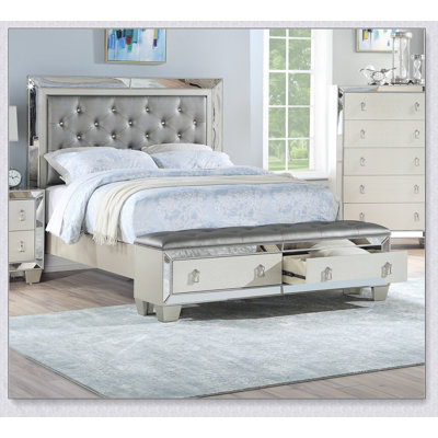 Mobilier de chambre à coucher capitonné Glam