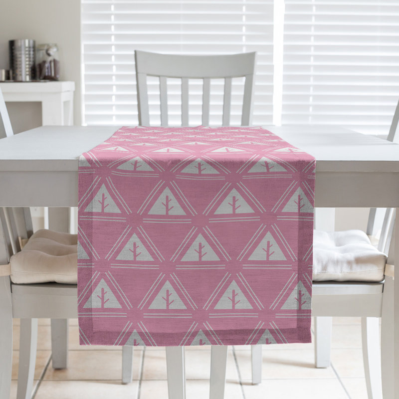 Chemin de table d’arbre minimaliste classic Barbra, 16 po x 72 po, Rose foncé
