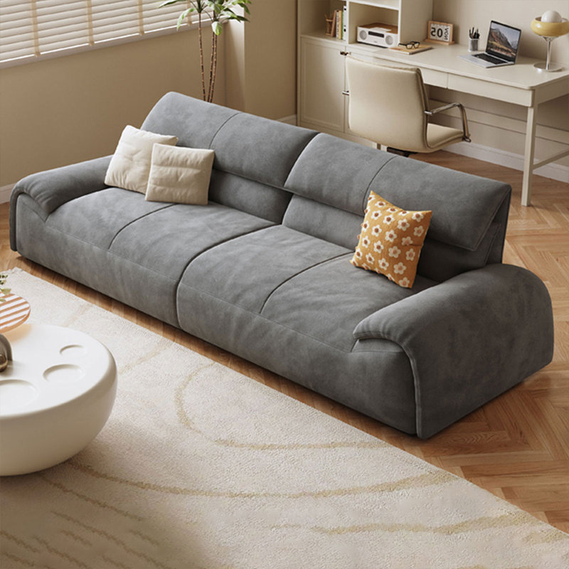 Canapé modulaire en velours, Gris, H 31,5 po x l 97,64 po x P 36,22 po