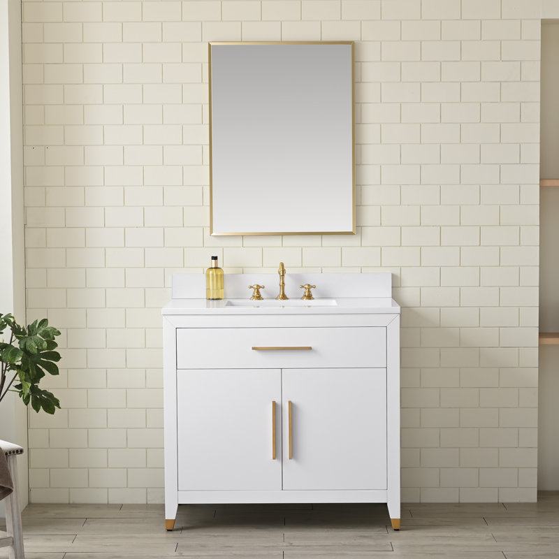 Maddison 36.25'' Single Bathroom Vanity with Top, White