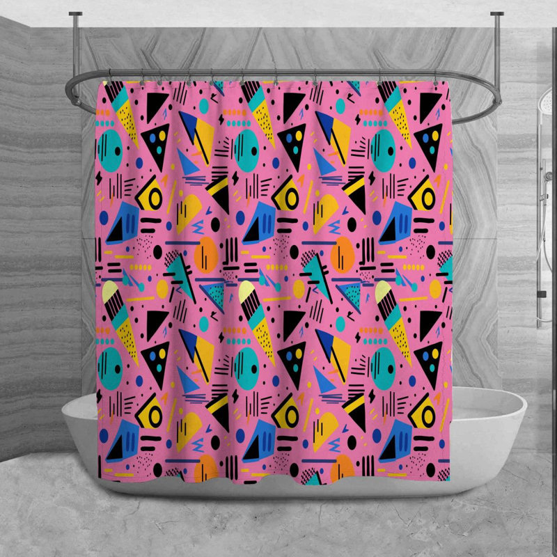 Terresia Abstract Shower Curtain, H 93 po x l 70 po