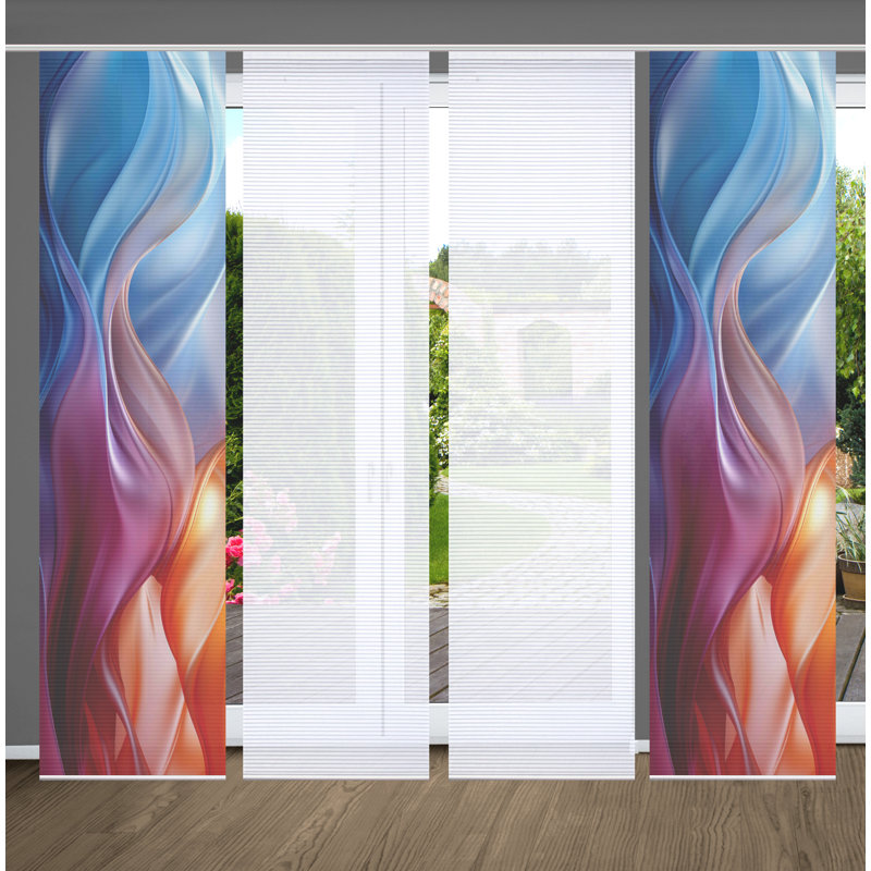 Semi Sheer Sliding Panel, Multicoloured