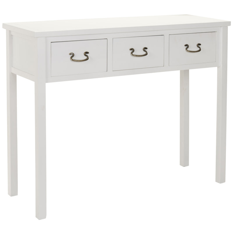 Behrendt 100.01cm Solid Wood Top Console Table, White